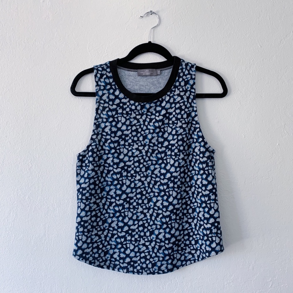 Navy cheetah print muscle tank